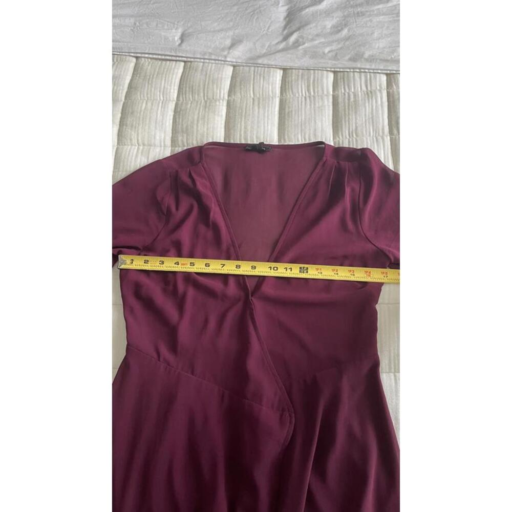 Soieblu - Long Sleeve Burgundy Maxi Dress with Embroidered Sheer Sleeves, size S - Picture 7 of 9